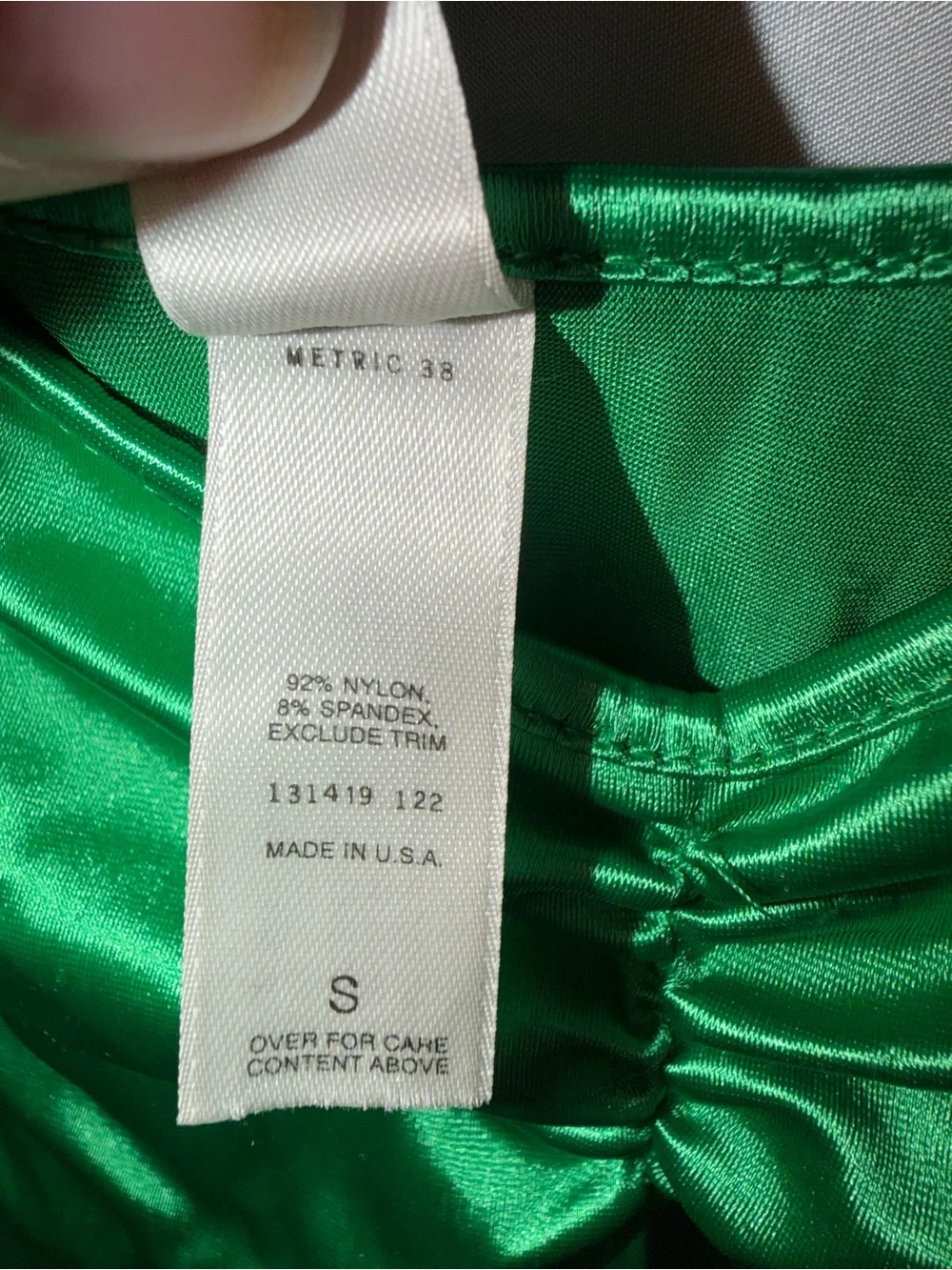 Victoria’s Secret Emerald Dress Green Satin Slip V Neck Ruched Mini Made USA S